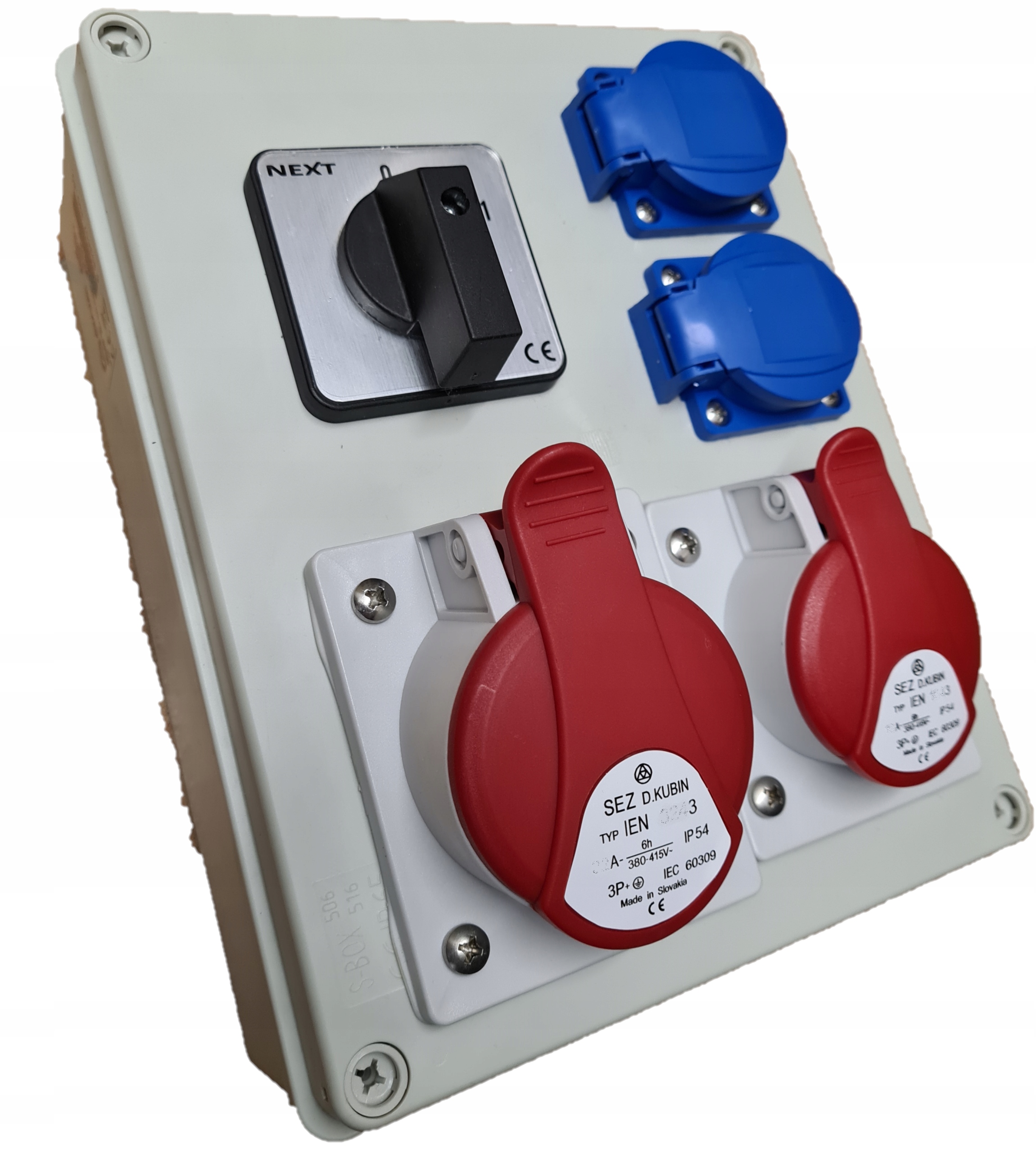 ROZDZIELNICA BUDOWLANA 32A 16A 5P 2x230V wył 0-1 Marka SCE