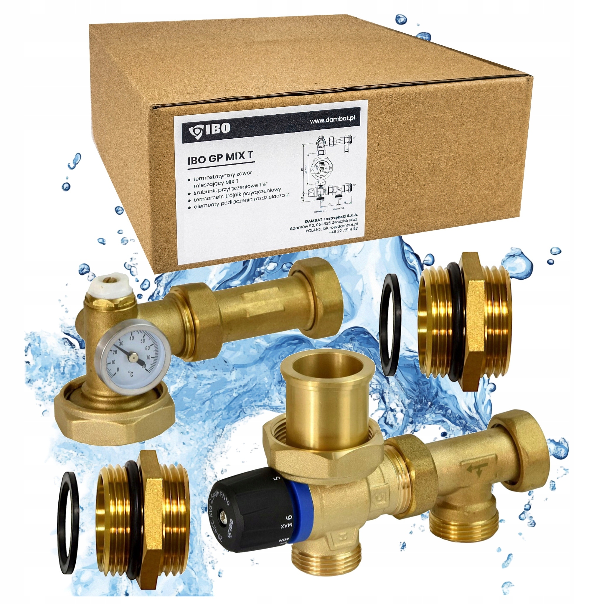 Miešacia Skupina Pre Rozdeľovač Podlahovky Bez Čerpadla Mosadzná Kvs 2,5 m3/h