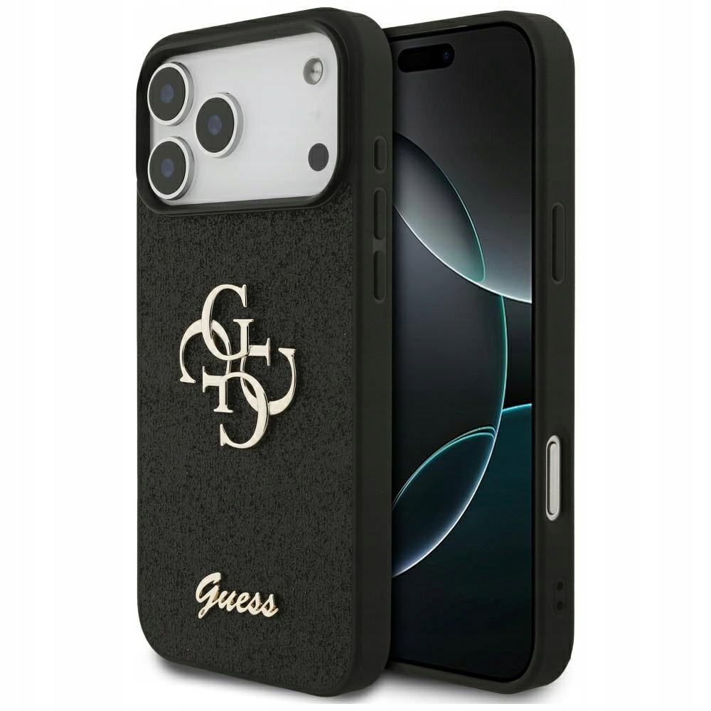 Etui Guess Fixed Glitter Big 4G do iPhone 17 Pro Max czarny