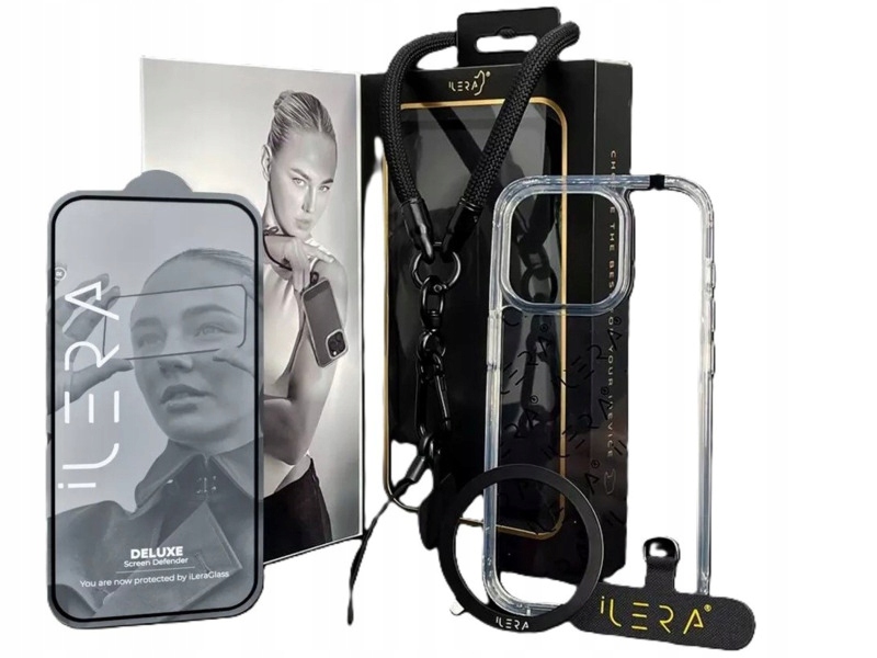 Etui Ilera Go Ice Case do Apple iPhone 16 Pro Max Przezroczysty+szkło+pasek