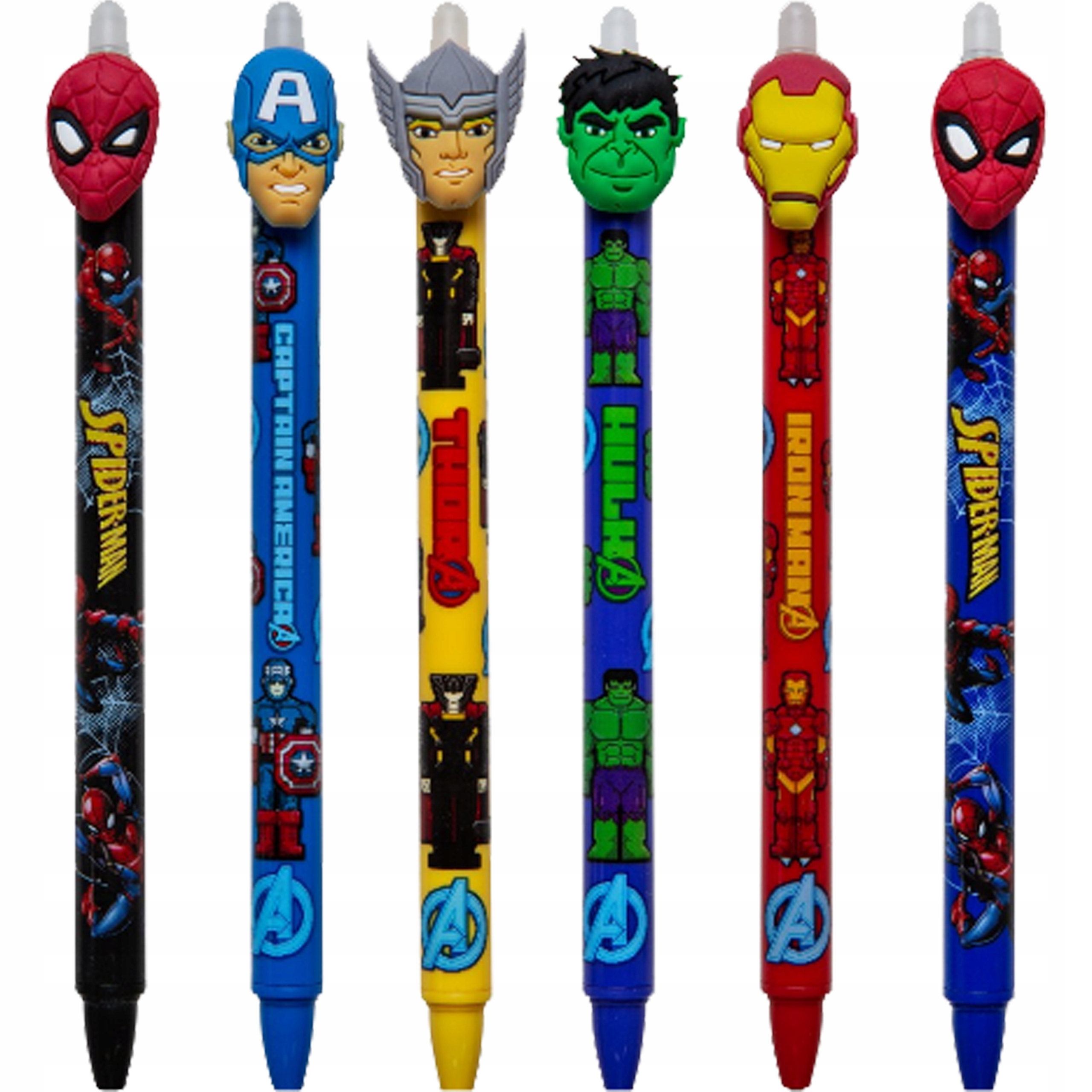 

6x Długopis Clicker Wymazywalny Marvel Dla Chłopca