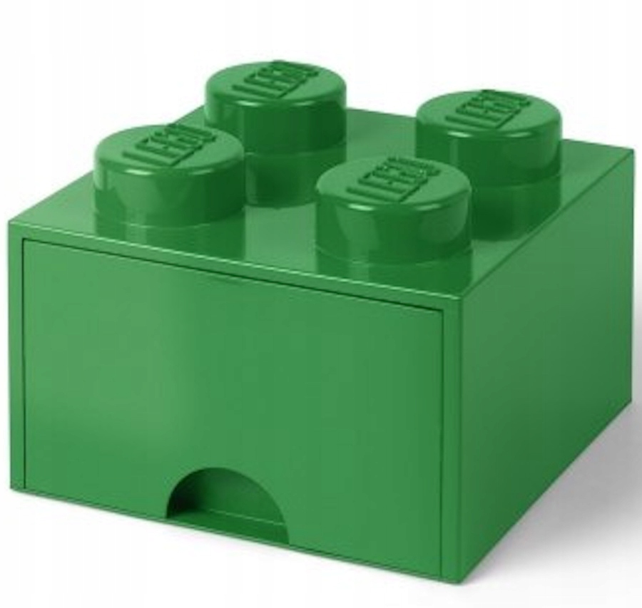 Lego Krabička S Zásuvkou Klocek 4 Kontejner 2x2 Brick Krabička Velká Zelená
