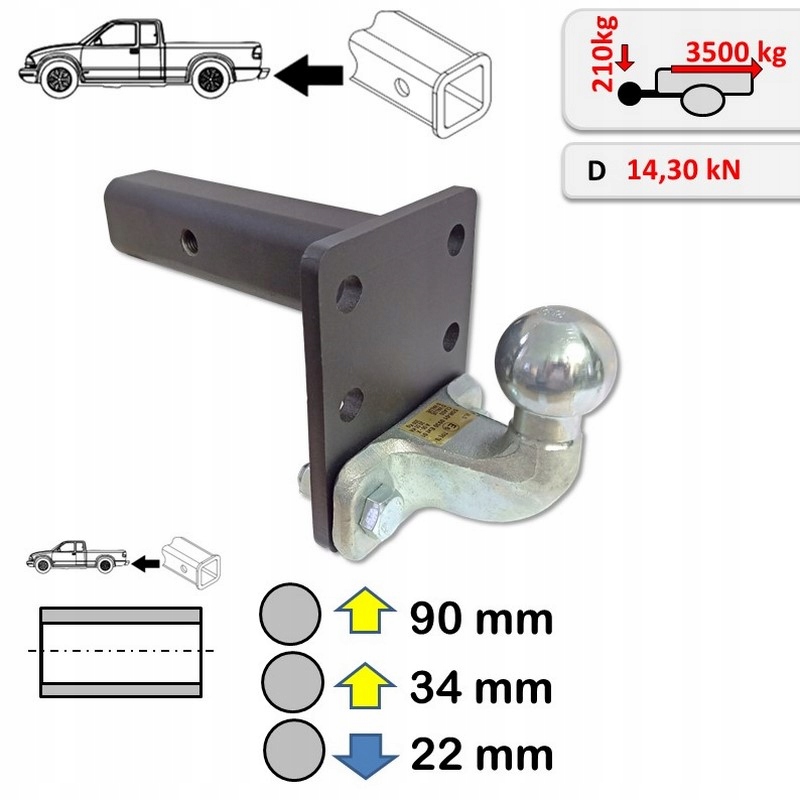 Adaptér Haka Hol. Regulácia výšky Usa 50x50 mm pre Toyota Venza 2009-2015