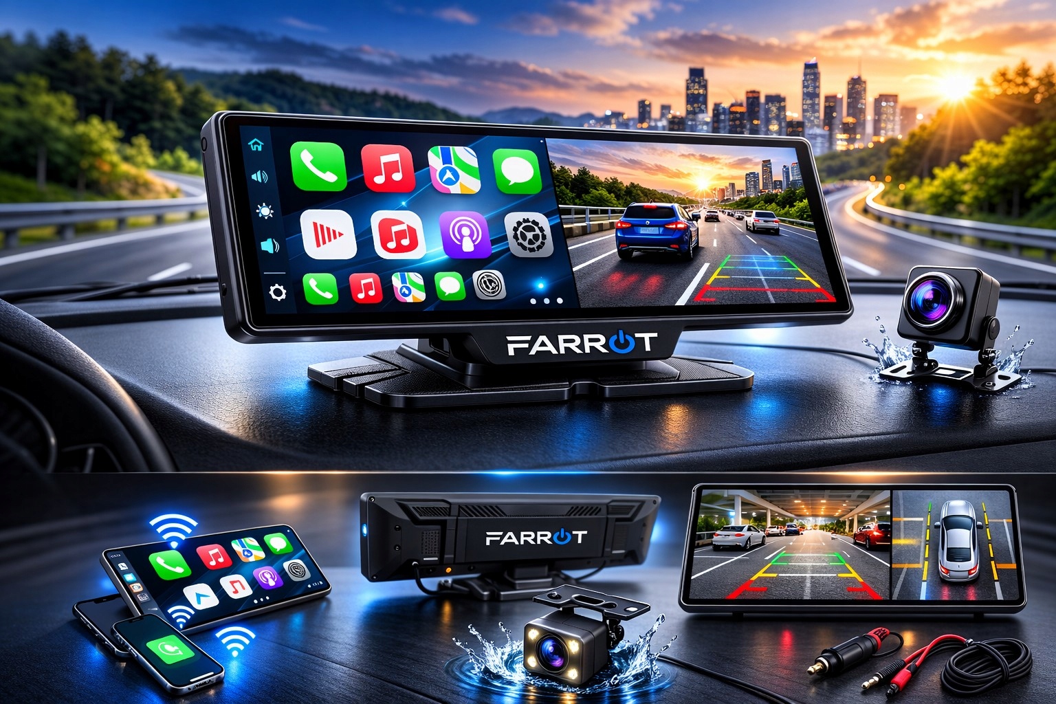 Ekran samochodowy Nawigacja 10.26" CarPlay Android Auto kamera przód tył