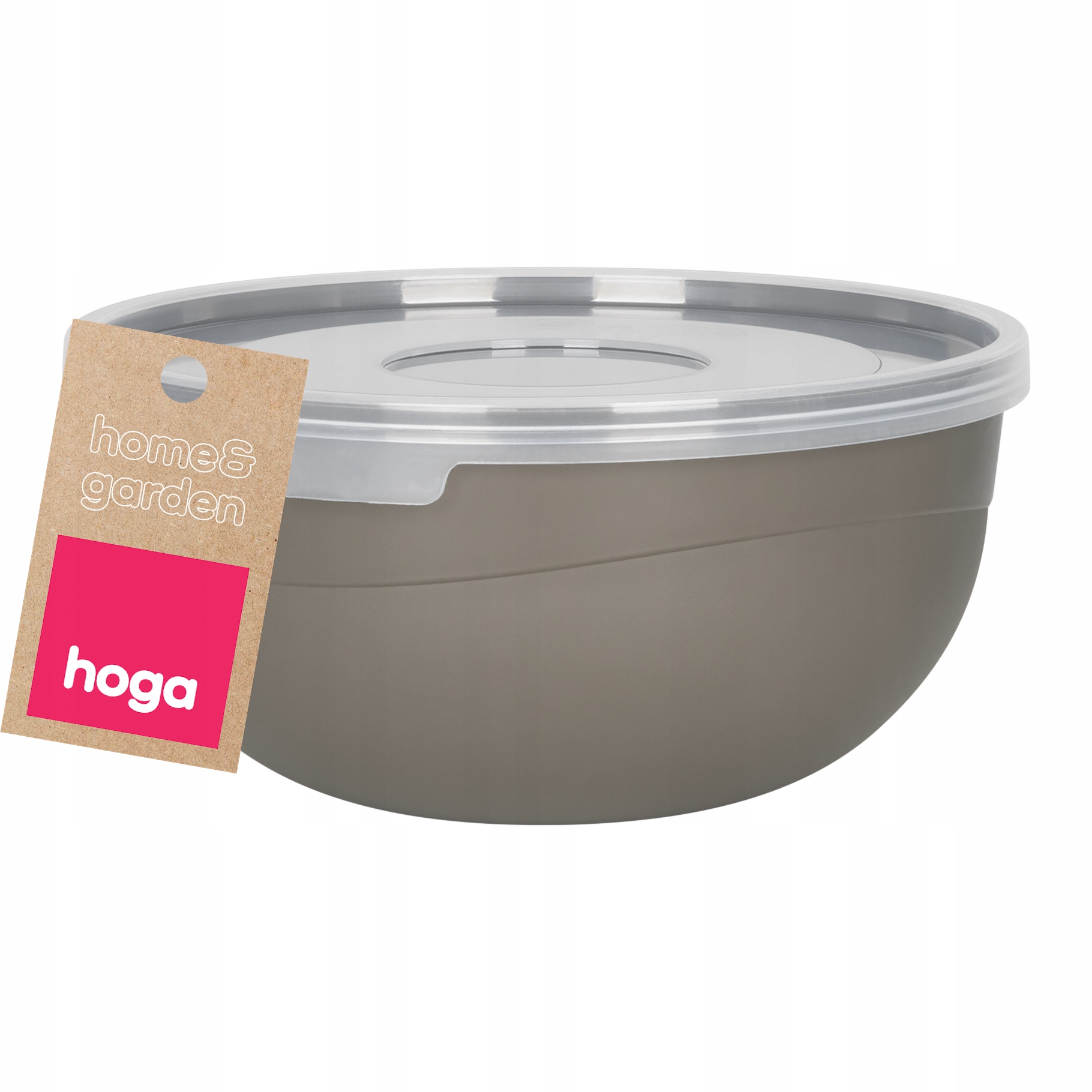 MISECZKA MISKA KUCHENNA PLASTIKOWA DO ŻYWNOŚCI Z POKRYWKĄ 0,7L 14CM BRĄZOWA