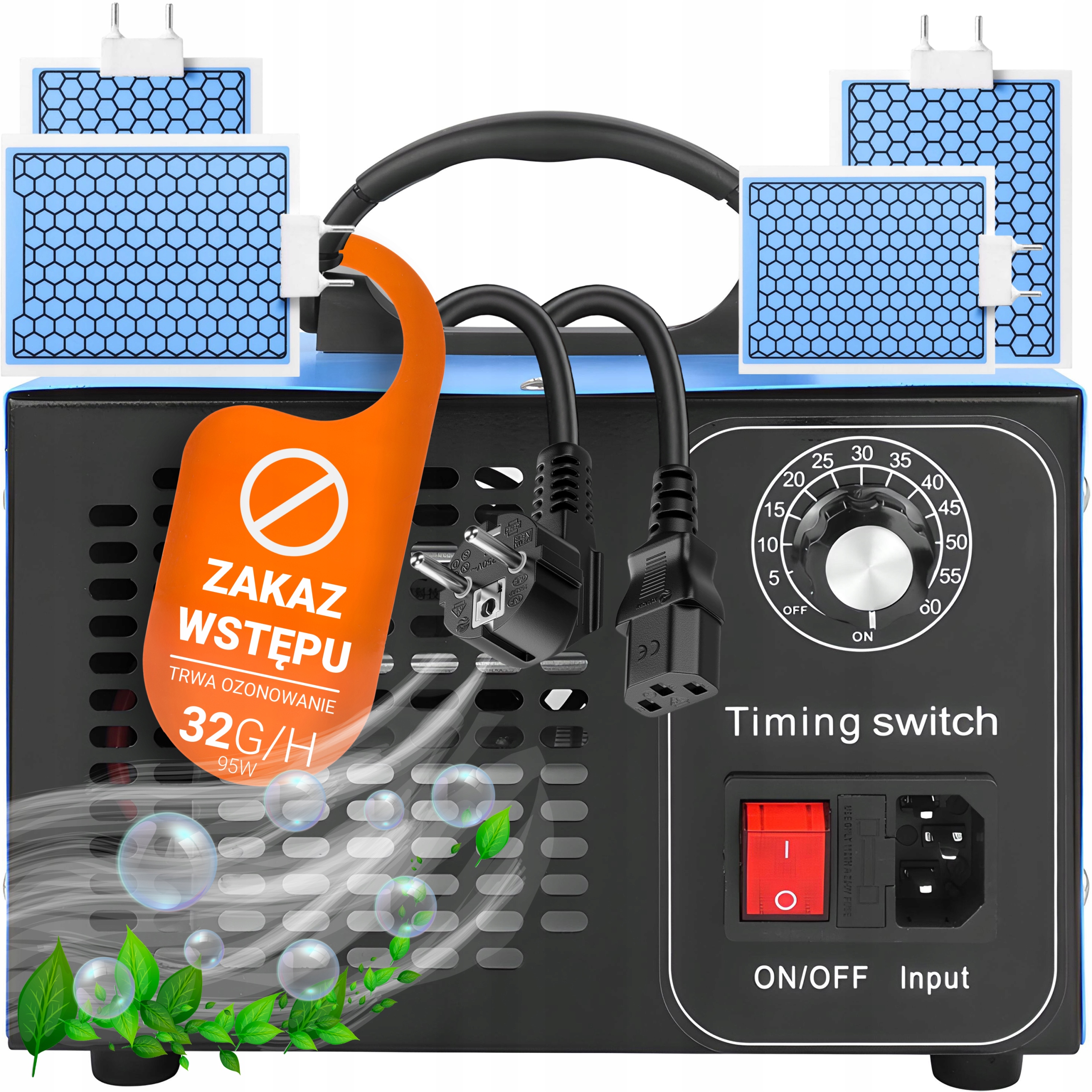 Generator Ozonu Bezpieczny Ozonator Skuteczny Oczyszczacz Powietrza 32 G/h