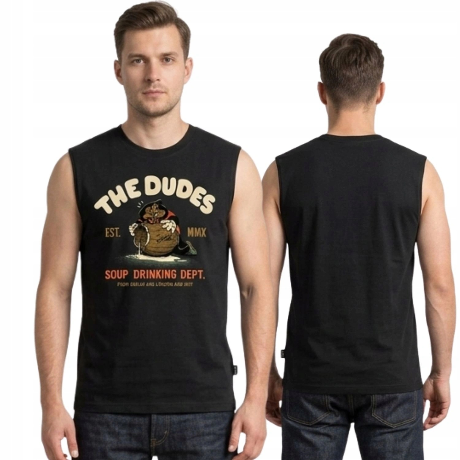 Tričko bez rukávů The Dudes Soup Drinking černý Tank Top černý vel. XL