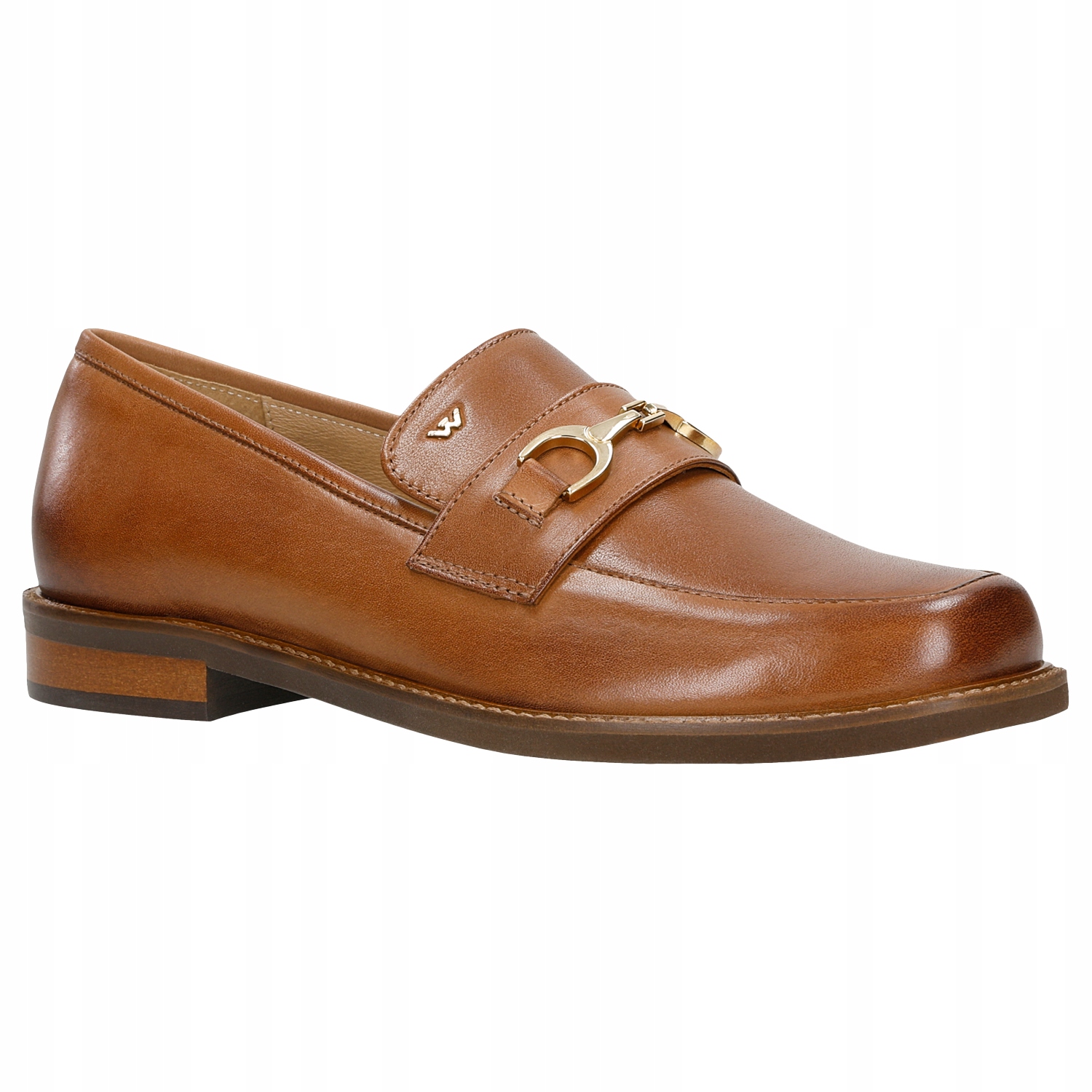 Dámské Kožené Boty přírodní Polobotky mokasíny světle hnědé Wojas vel. 38