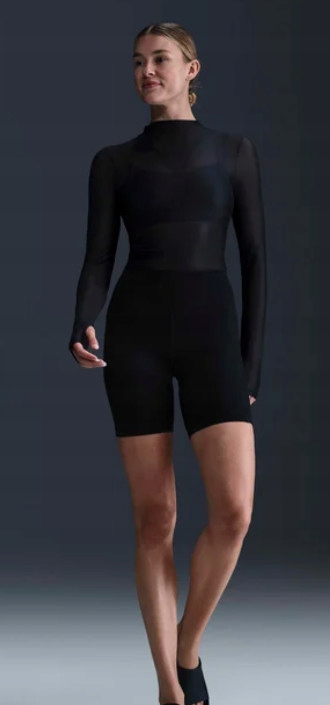 Černá Halenka S Dlouhým Rukávem Ze Síťoviny Nike
