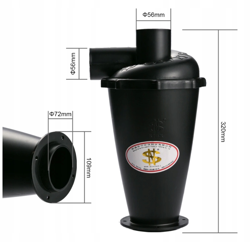 FILTR PRZEMYSŁOWY ODPYLACZ CYKLON SEPARATOR ODCIĄG Model brak