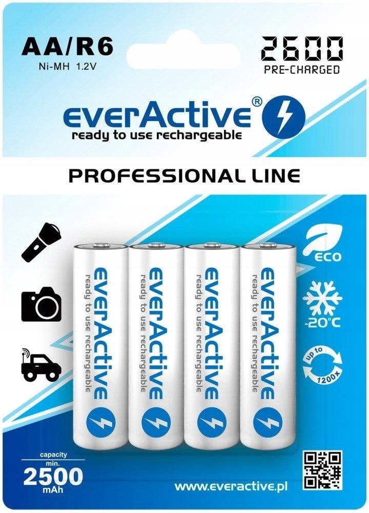 Akumulatorki everActive R6/AA 2600 mAh, 4 szt.