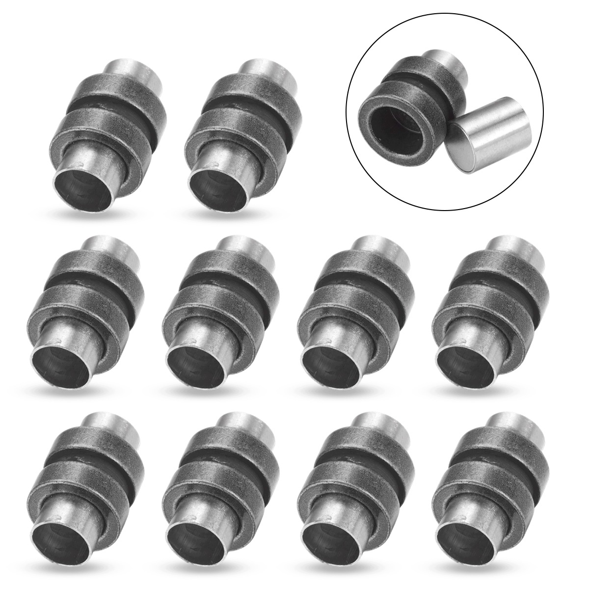 Magnetické zapínání Sta Nerezové pro vlepování, Gunmetal, 16x10mm, 10 Ks
