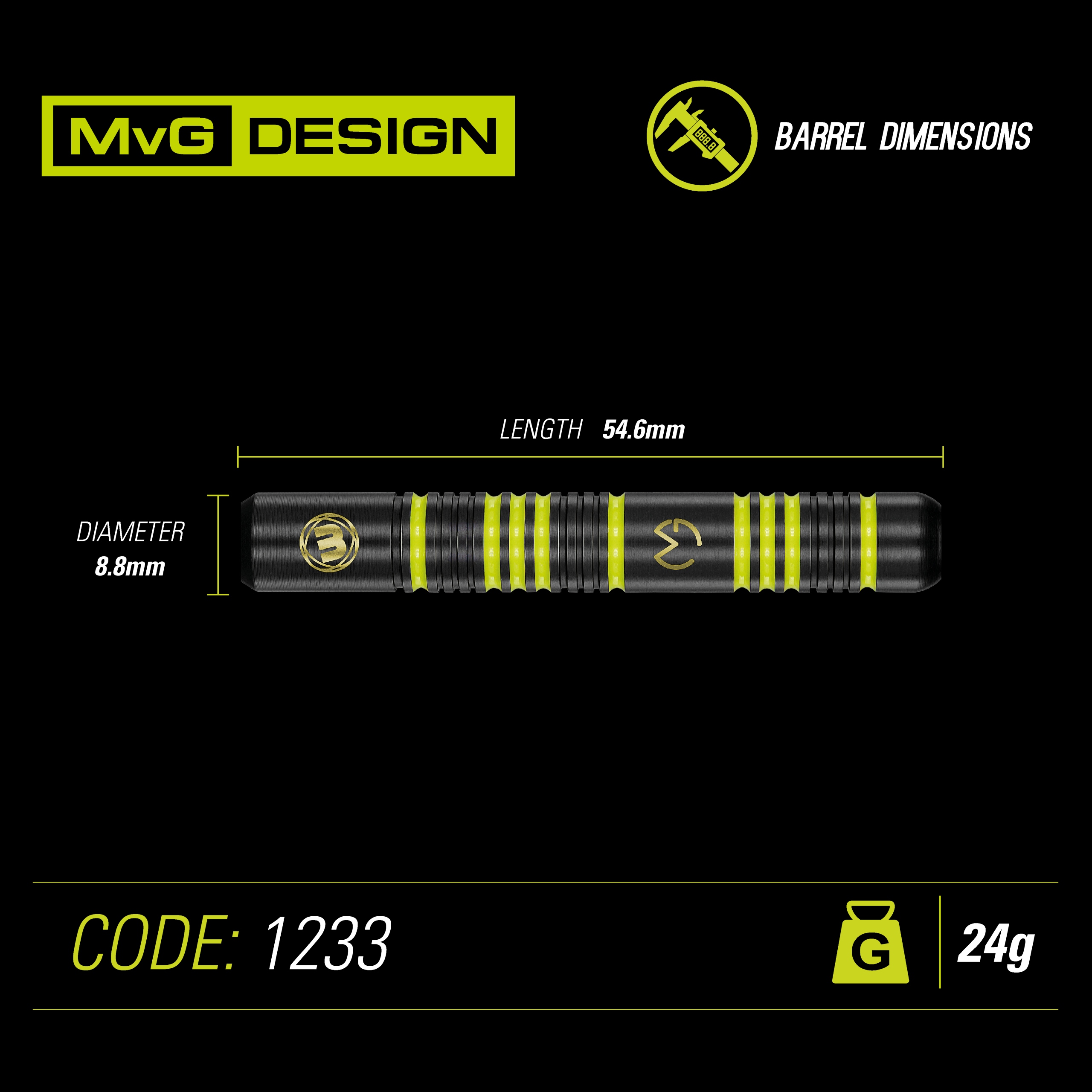 OUTLET Rzutki Lotki Dart Winmau MvG AMBITION Steel 24g Model MvG Ambition