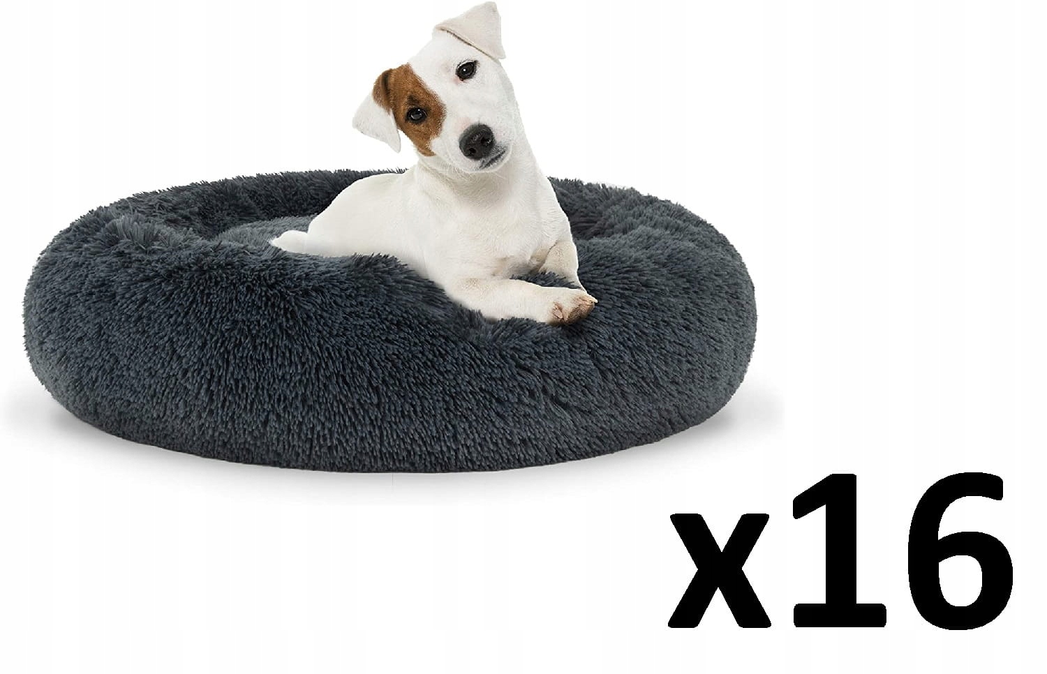 Plyšová postel M 60cm tmavě šedá x 16