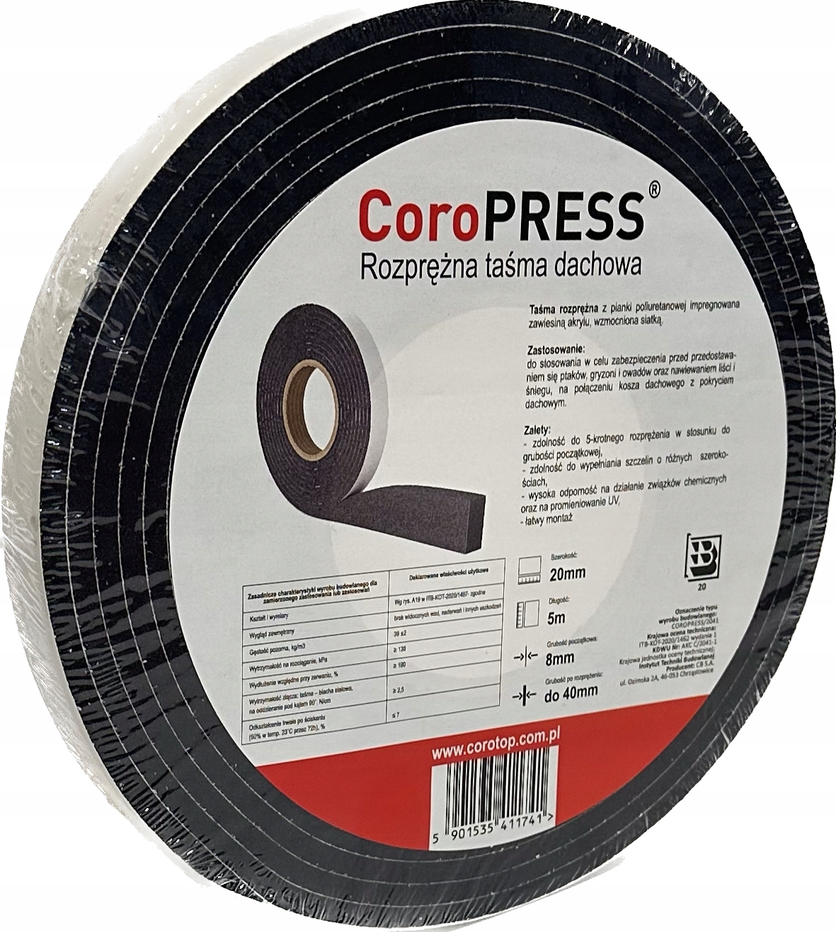 

Uszczelka rozprężna 5mb 20x8mm Coropress