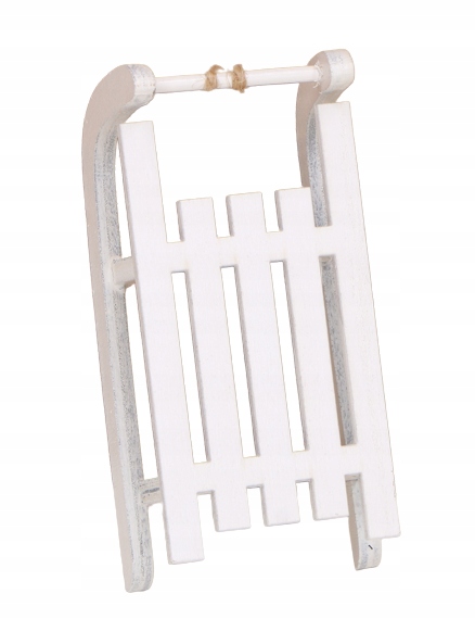 

Drewniane białe sanki/ zawieszka na choinkę 1szt