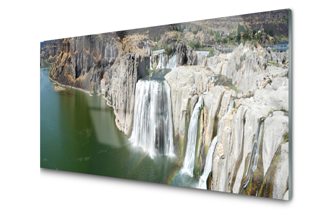 Dekoračný sklenený panel Vodopád Jazero 100x50