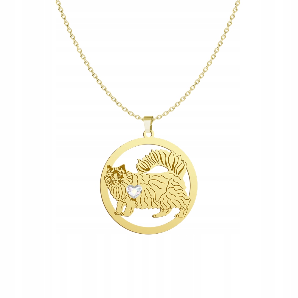 Zlatý náhrdelník s kočkou Ragdoll Cat 925 Dárek Žena Řetízek Gravírování