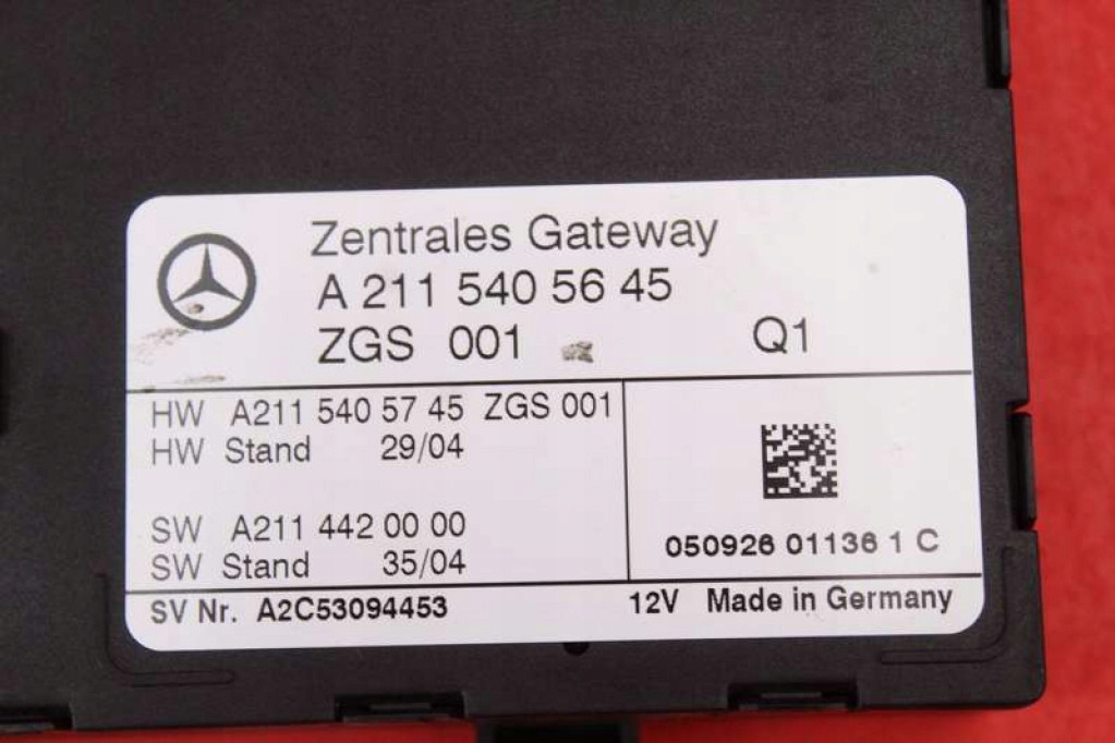 control unit module GATEWAY A2115405645 MERCEDES E-KLASA W211 3.0 CDI 224 KM