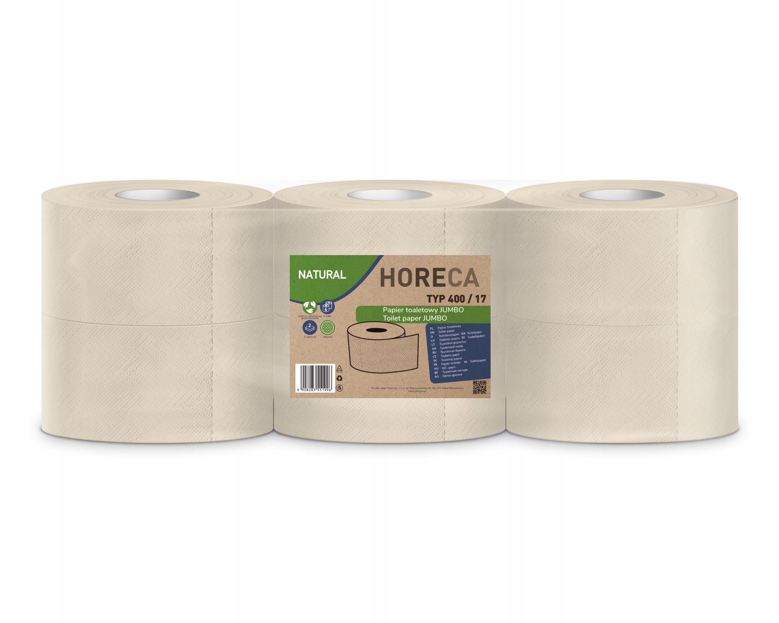 

Papier toaletowy Eko Natural 2war 18cm 6szt. Jumbo