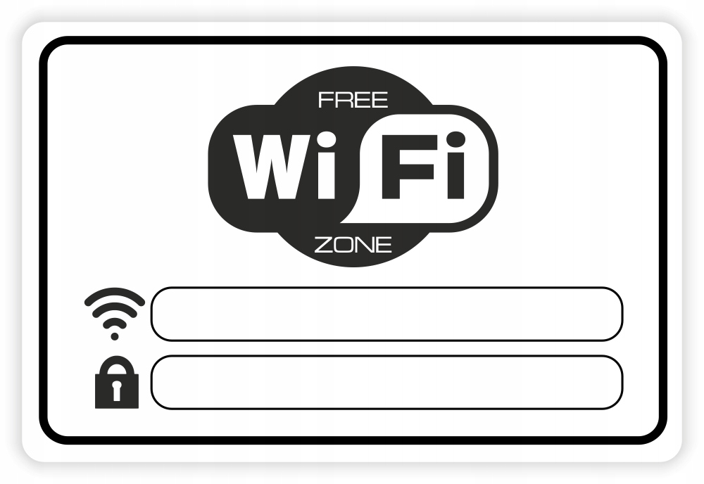 

Naklejka informacyjna Free Wifi biała znak 30x20cm