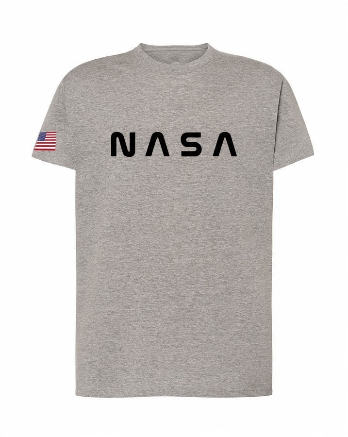 

Modna męska koszulka Nasa, na prezent, szara L