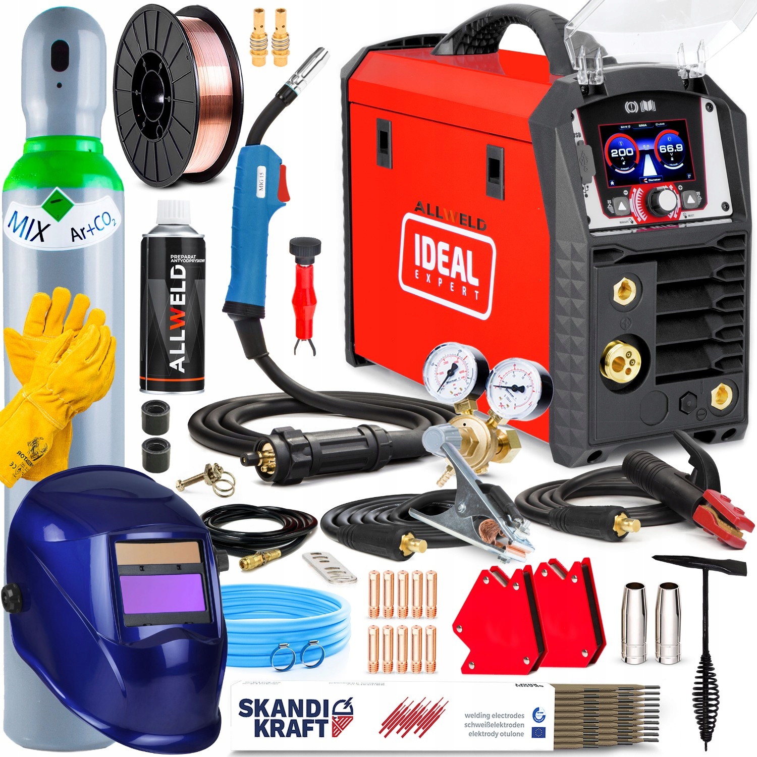 Svařovací Stroj Migomat Ideal Expert Mig 201 LCD Synergie Mag Mma Tig 200A 230V