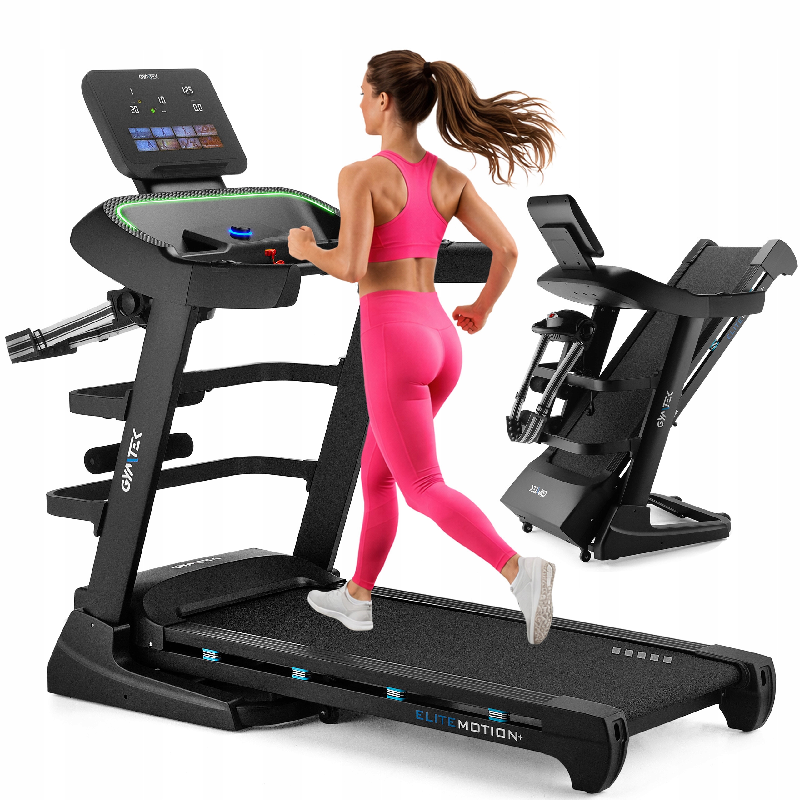 Bieżnia Domowa Elektryczna Składana Z Masażerem Kąt Nachylenia Gymtek