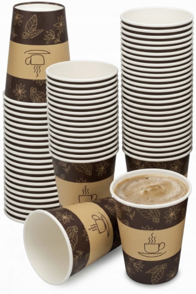 KUBKI PAPIEROWE DO KAWY HERBATY 250ML 50 SZTUK DO NAPOJÓW EKO BEZ SUP