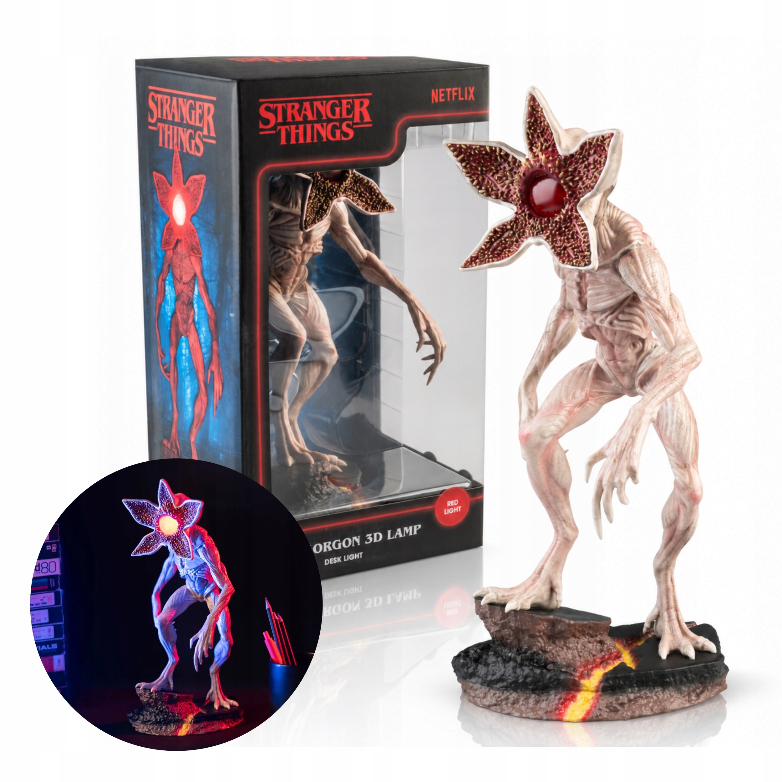 Lampička Stranger Things Demogorgon červená dotyková Usb otočná Grupo Erik