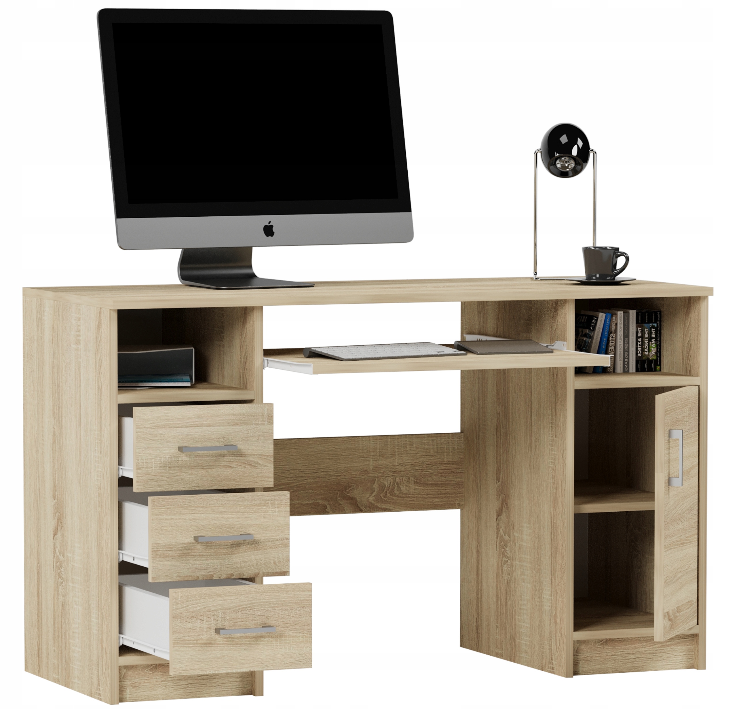 Biurko komputerowe stolik 124cm sonoma duże N11