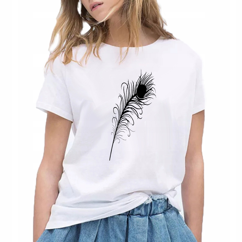 

Koszulka Damska T-Shirt z Nadrukiem Pióro XXL