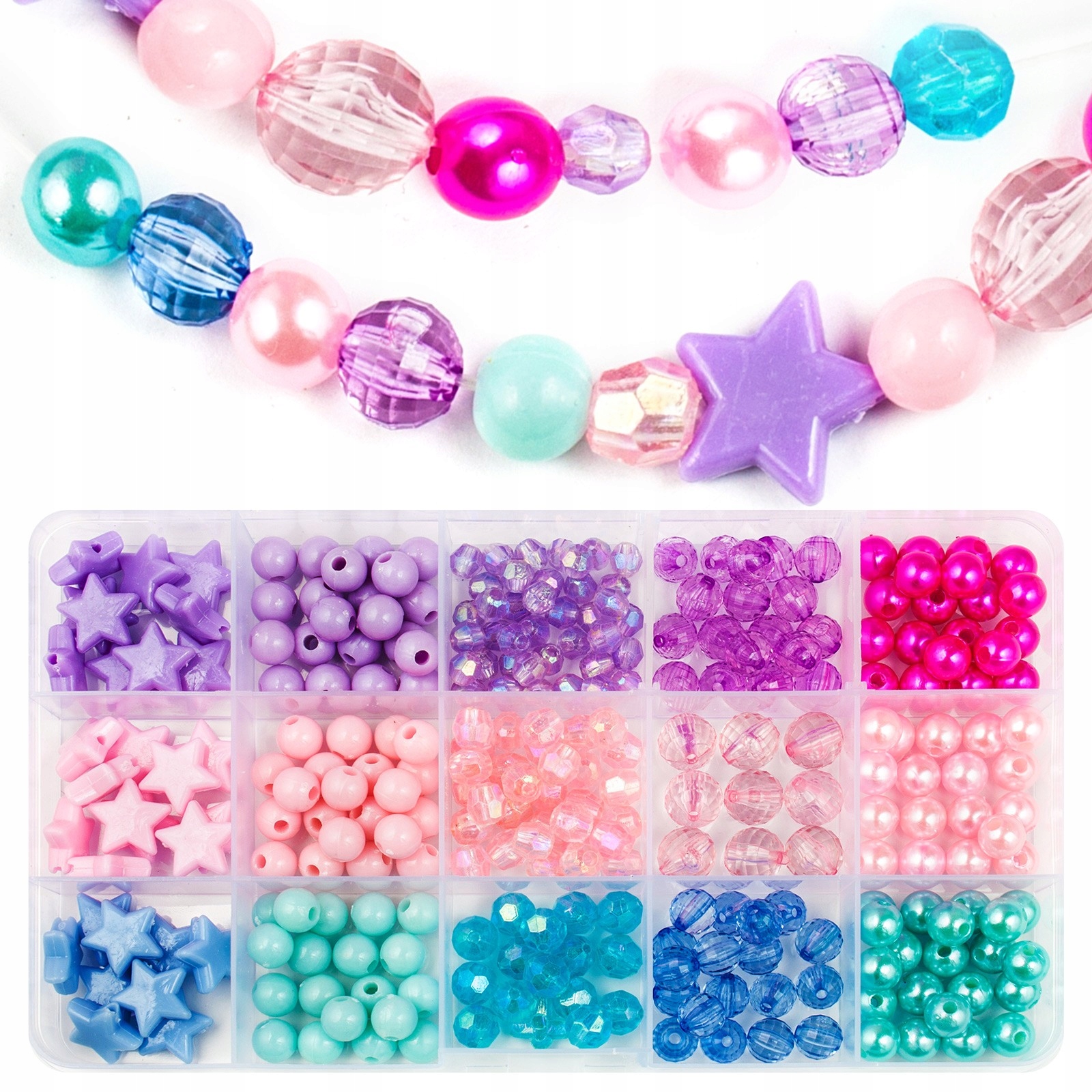 

Zestaw Koralików do Robienia Bransoletek Diy box