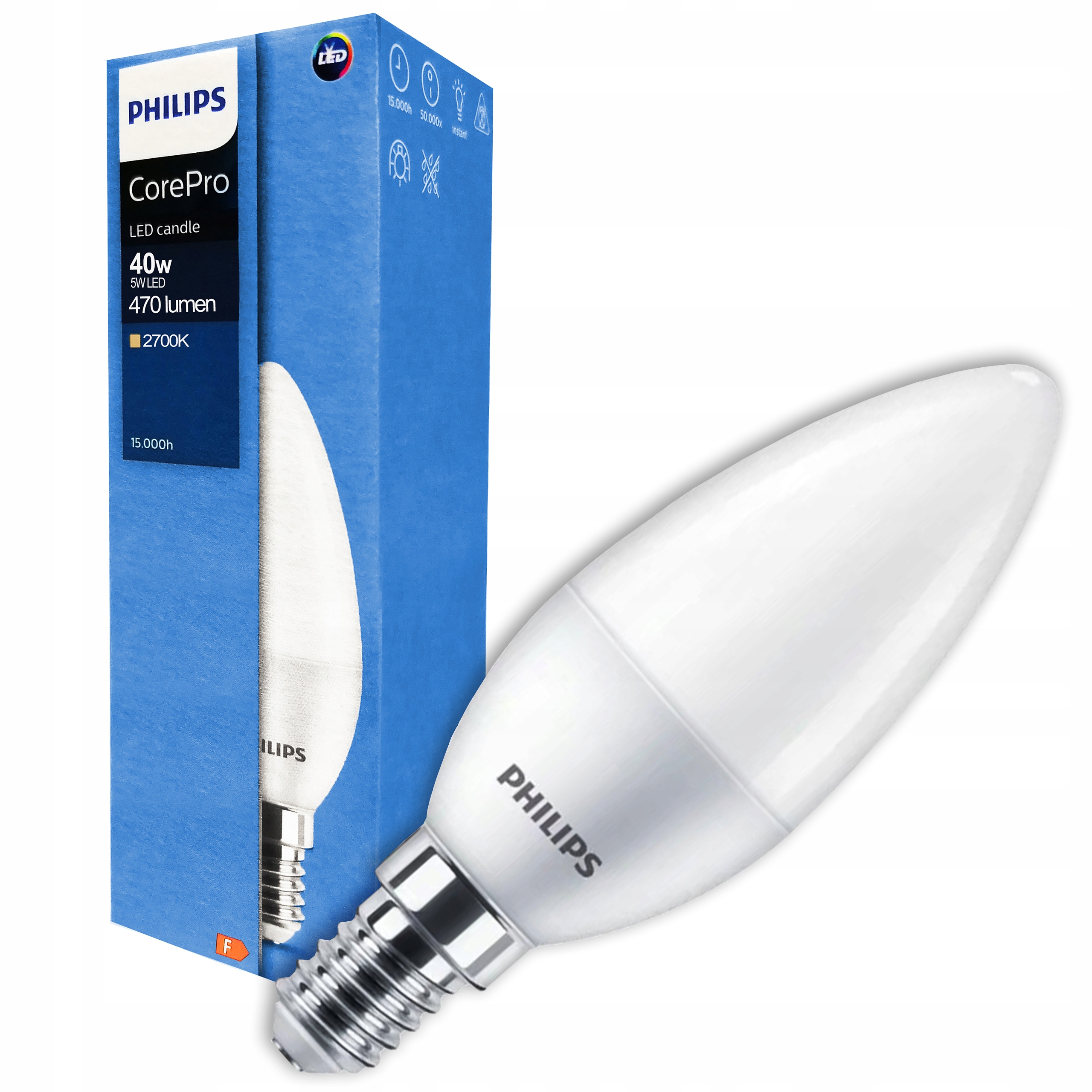 

Żarówka Led E14 B35 5W 2700K CorePro Ww Philips
