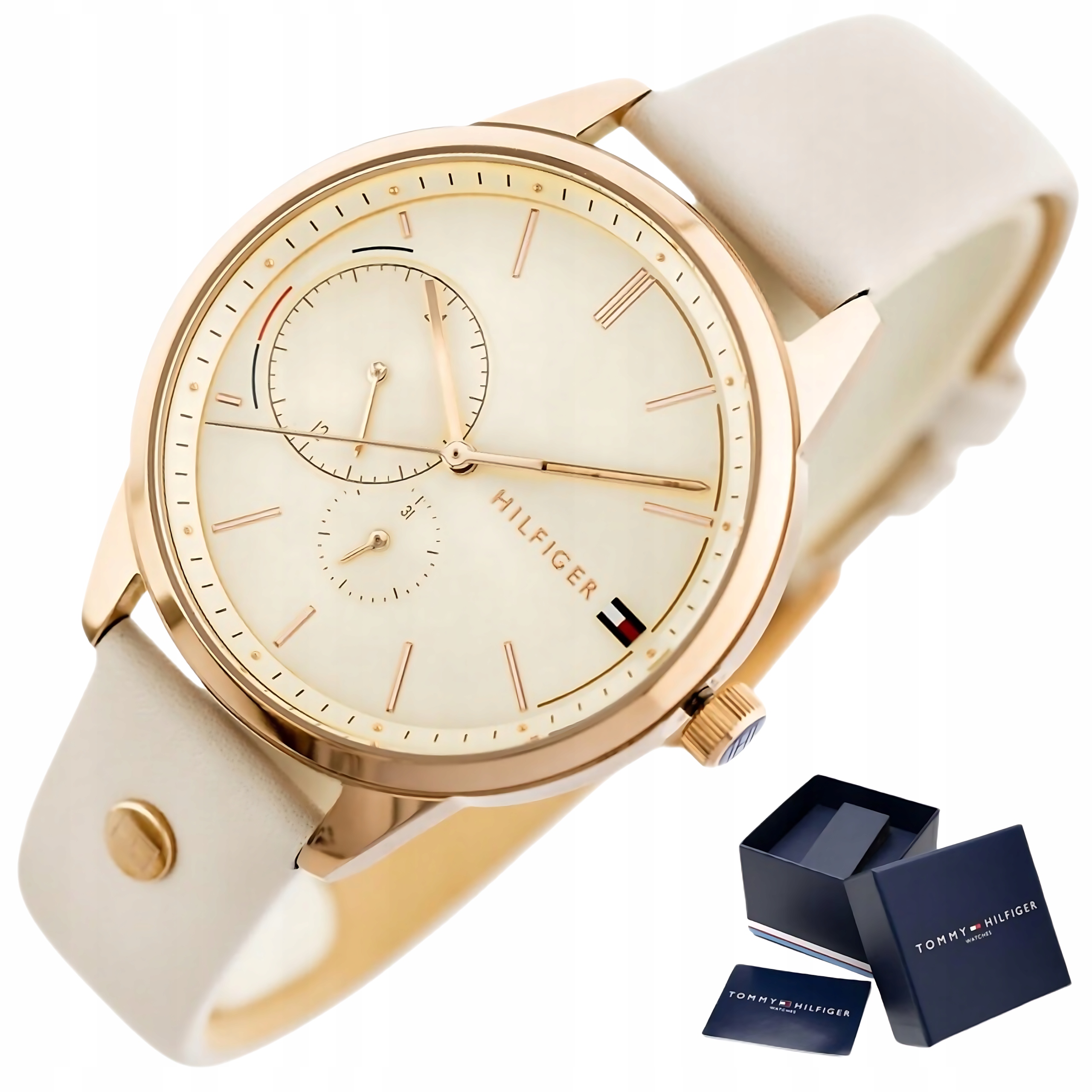 Dámské hodinky Tommy Hilfiger 1782022 Brooklyn Béžová Datumovka Vodotěsné
