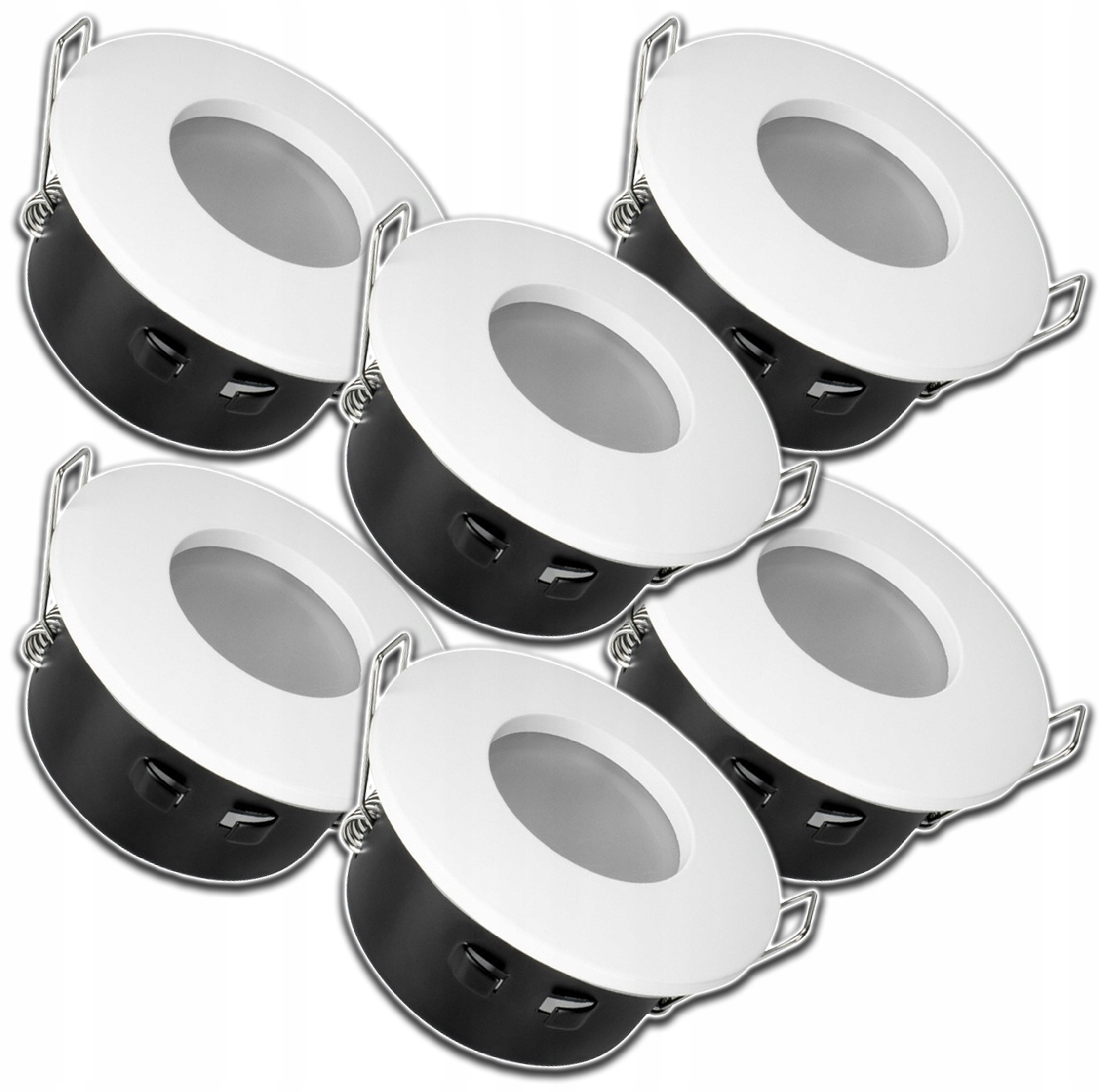 6 x Hermetické Halogenové Svítidlo Kulaté Bílé, Voděodolné, Vodotěsné