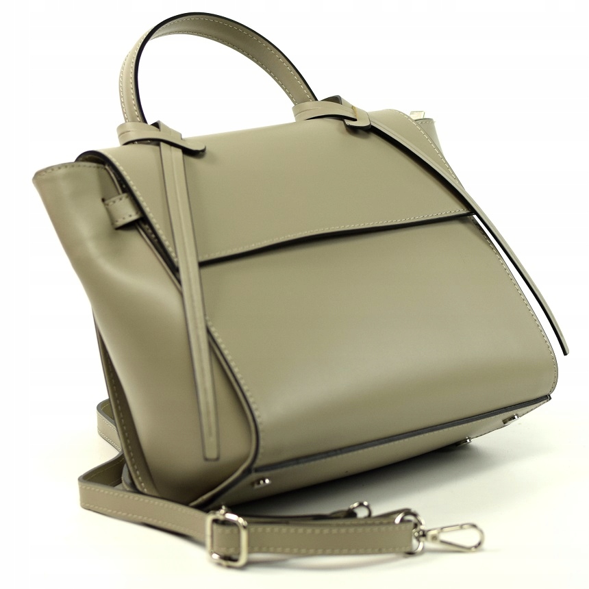 WŁOSKA TOREBKA BORSE IN PELLE SKÓRA NATURALNA TAUPE PREMIUM 725D Kolor beżowy