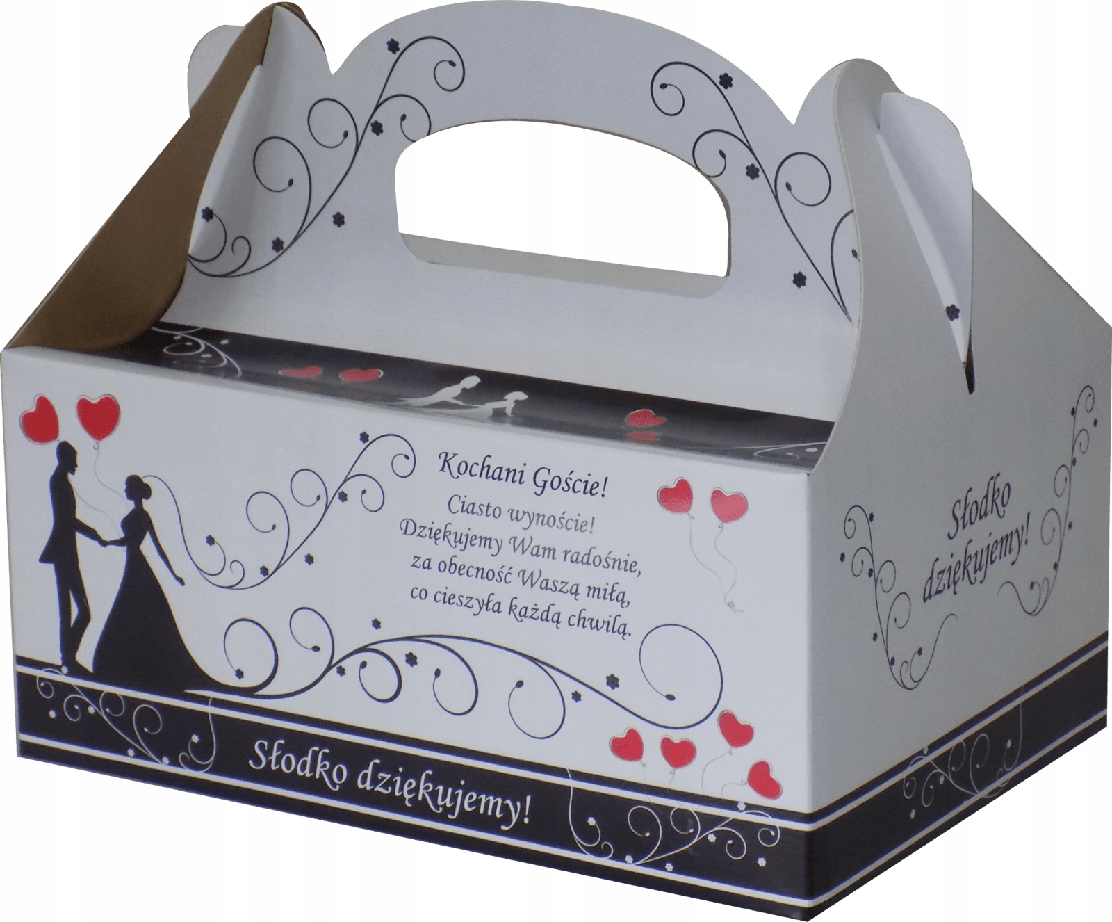 

Pudełko Na Ciasto Biało-Czarne Ślub 10szt