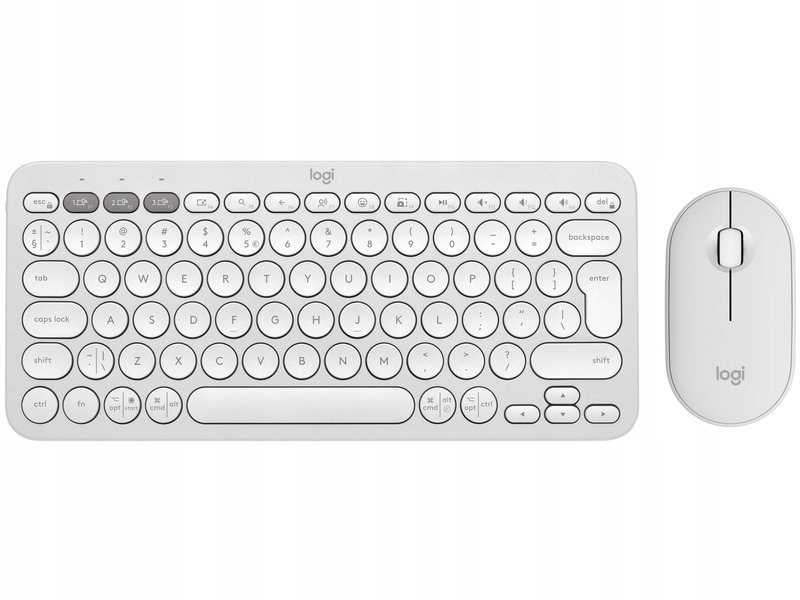 Zestaw mysz i klawiatura bezprzewodowa Logitech Pebble 2 Combo Biała
