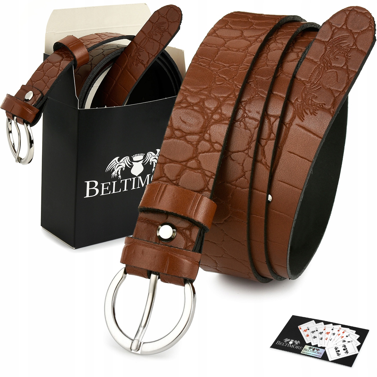 

Skórzany pasek damski do spodni sukienki Beltimore