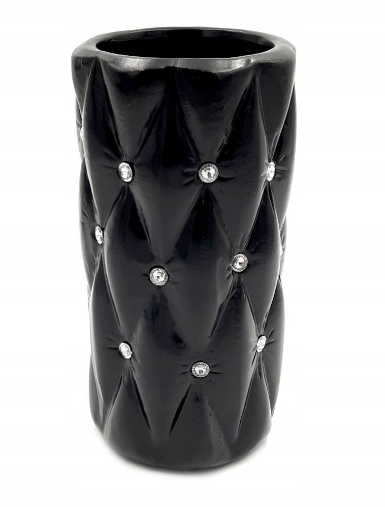 Wazon z kryształkami glamour nowoczesny CZARNY 24cm EAN (GTIN) 5905529647567