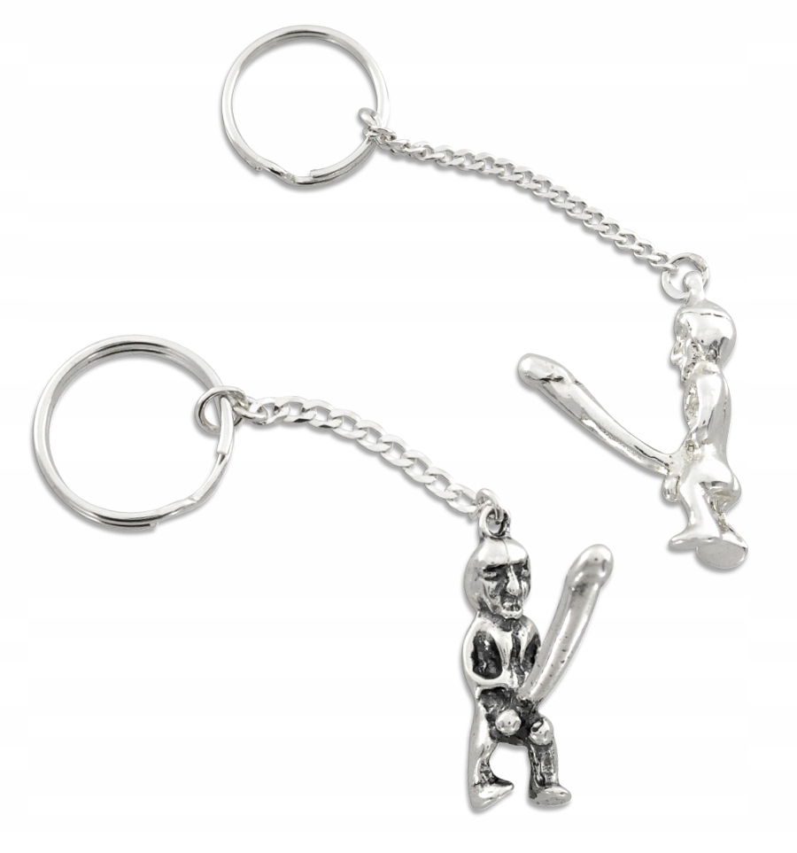 Stříbrný Vtipný Přívěsek Na Klíče Na Klíče Nahý Chlap 925