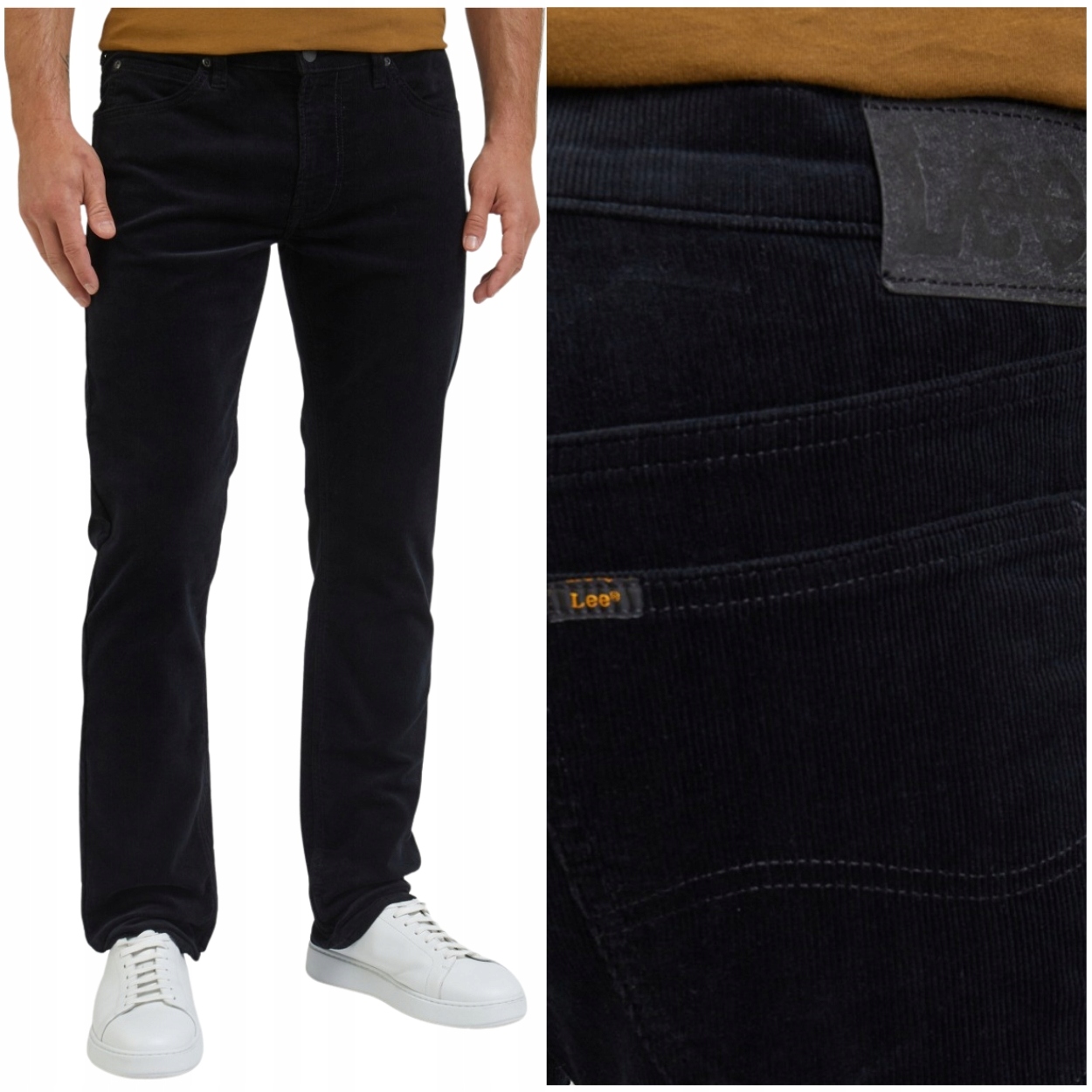 Lee Daren Black jednoduché černé pánské kalhoty s nižším pasem W36 L34