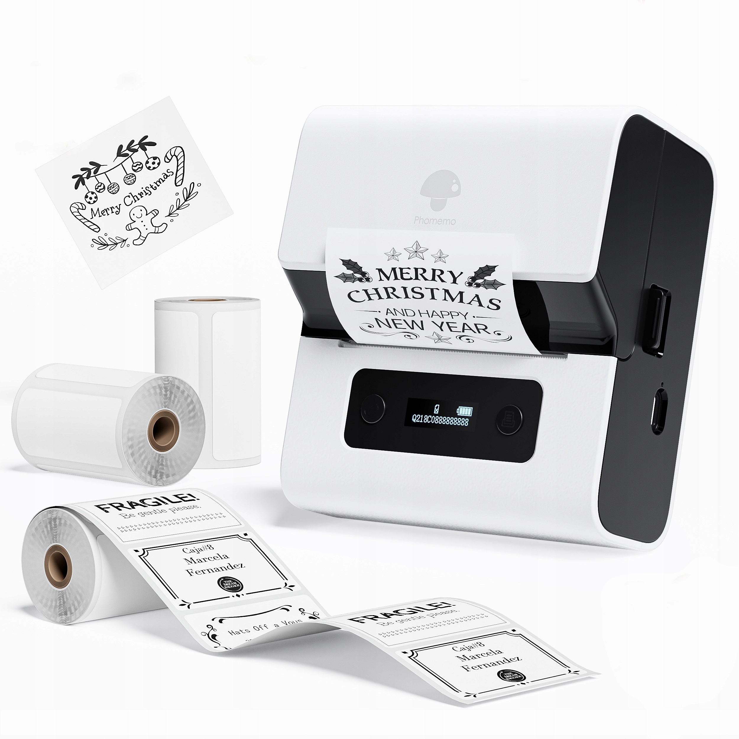 Phomemo Label Maker- With 3pcs Labels M221 Address Label Printer 3 Inch Rodzaj maszyny Cyfrowe