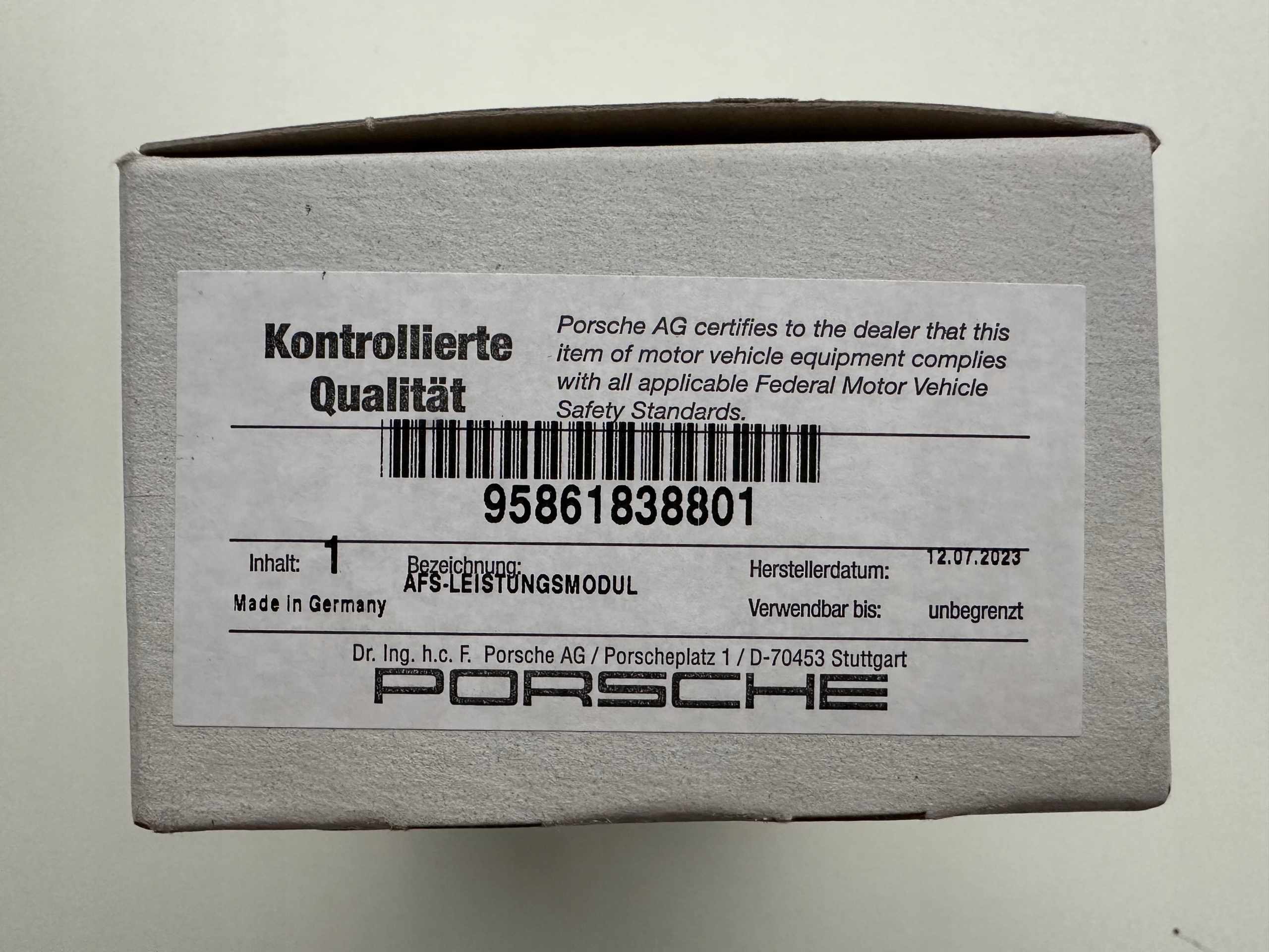 PORSCHE Cayenne БЛОК УПРАВЛЕНИЯ модуль led л=r 95861838801