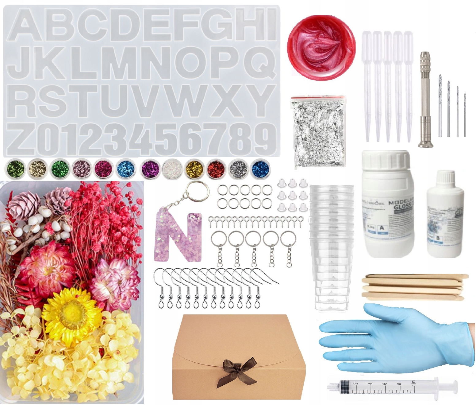 

Zestaw Diy Startowy Żywica Forma Litery Breloki