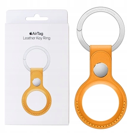 ORYGINALNY BRELOK SKÓRZANY APPLE AIRTAG LEATHER KEY RING CALIFORNIA POPPY