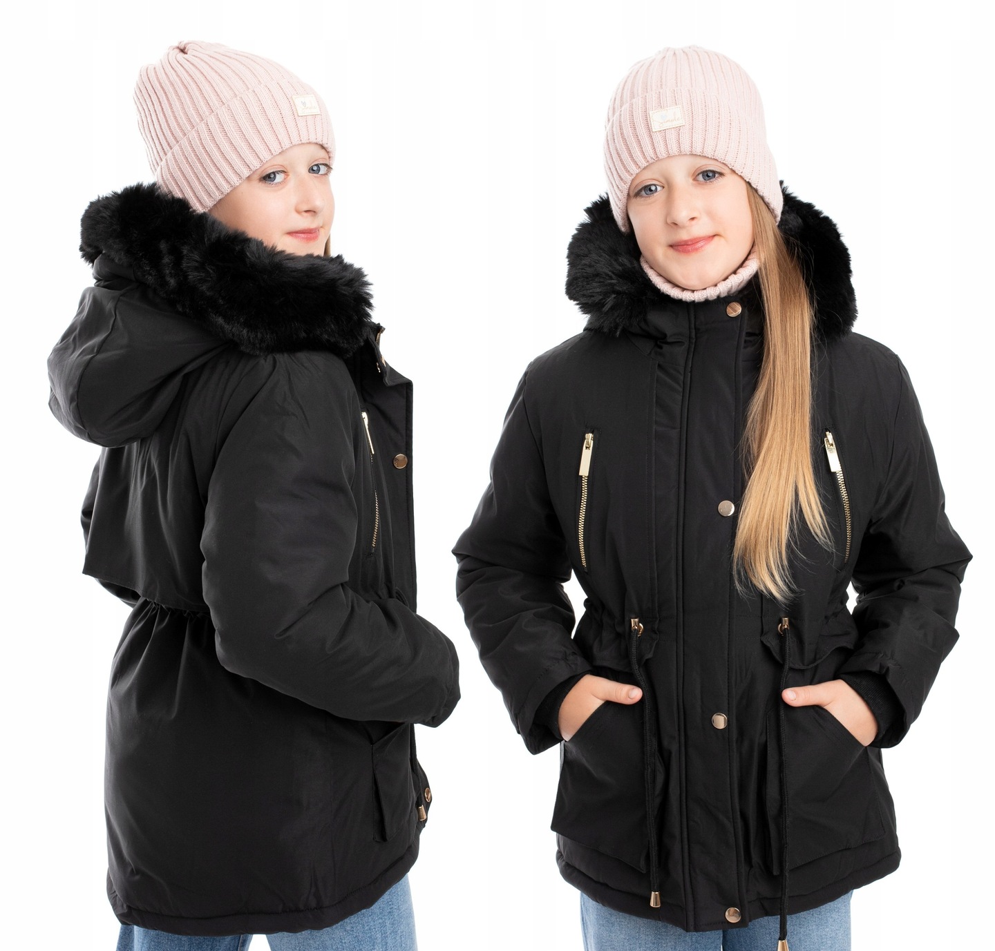Kurtka Zimowa dla dziewczynki Parka "Mila C" 134 140 cm