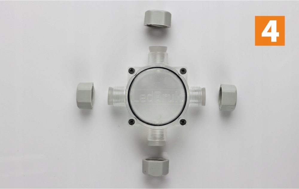 3 x Puszka Mufa Złączka HERMETYCZNA IP67 dławik x3 Marka LedBruk