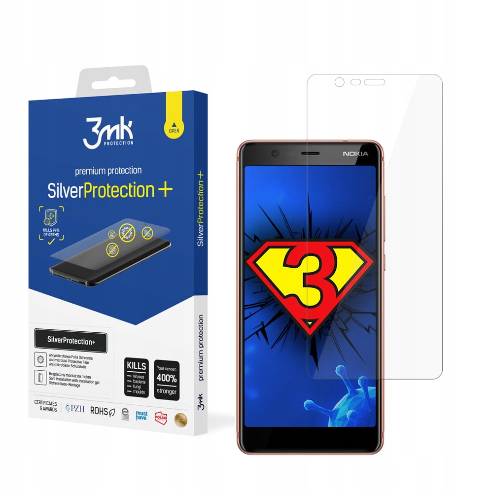 

Folia na cały ekran do Nokia 5.1 - 3mk Silver Plus